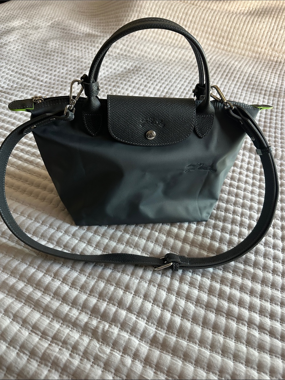 Longchamp Le Pliage Green Recycled Canvas Top Small - Picture 7 of 16
